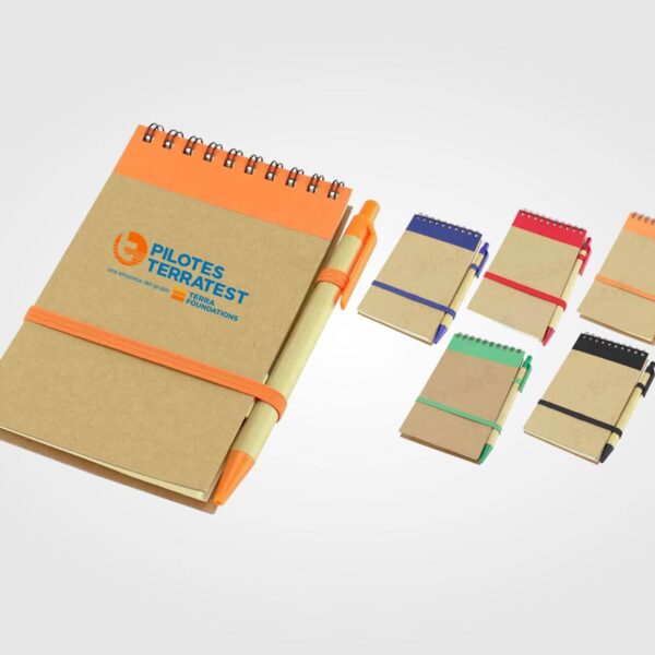 libreta ecológica con lapicero